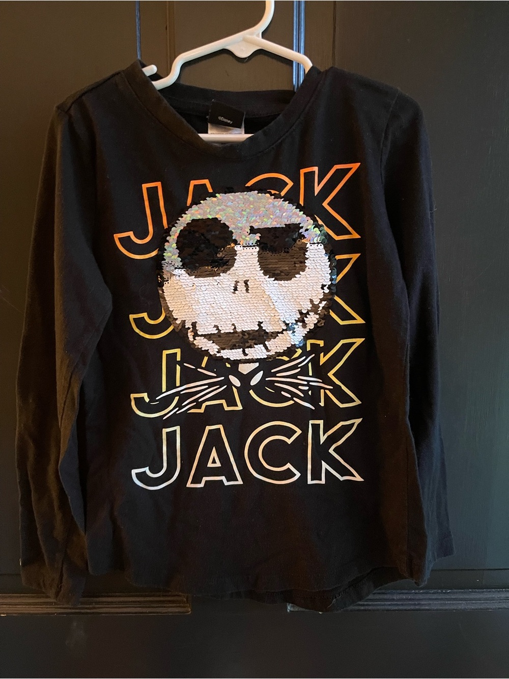 Girl’s Jack Skellington flip sequin shirt